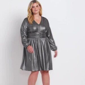 Lane Bryant Metallic Long Sleeve Dress